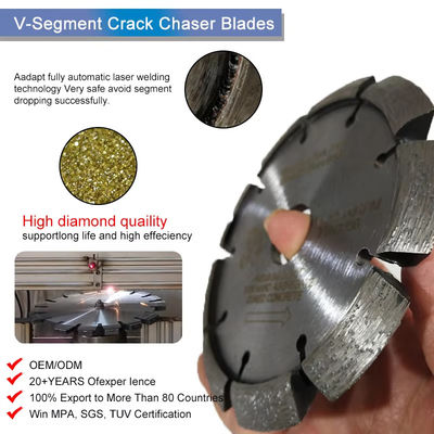 Pisau Pemotongan Cepat Mengejar Bilah Berlian Untuk Granit Keras, V Groove Saw Blade