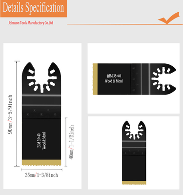 35mm 1-3/8" Bi-Metal Titanium Coated Oscillating Multi Tool Saw Blade Untuk Metal Nail Kayu Plastik Pemotongan