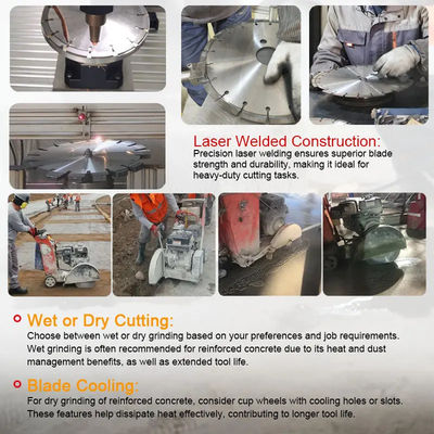 Pengelasan Laser Pemotong Pisau Beton 13,5" Lembut