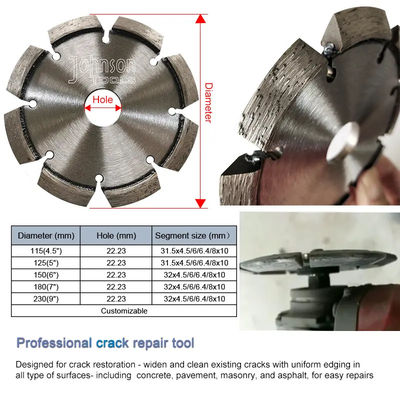 6 Inch Laser Las Kerat Chaser Tuck Point Berlian V alur memotong pisau untuk penghapusan mortir beton