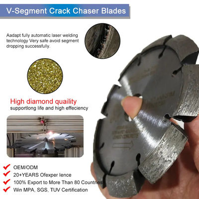 6 Inch Laser Las Kerat Chaser Tuck Point Berlian V alur memotong pisau untuk penghapusan mortir beton
