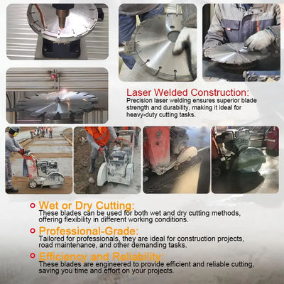 350mm 14 Inch Laser Welded Concrete Saw Blades Untuk Circular Saw