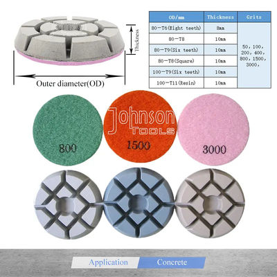 50 Grit 3 "Granite Concrete Diamond Sanding Pads Menghilangkan Goresan