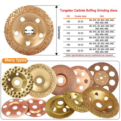 Emas Buffing Tungsten Karbida Penggilingan Disc Untuk Roughing Karet Dan Kain