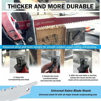 225mm 5TPI Wood Pruning Reciprocating Saw Blade 9 Inch untuk pemotongan kayu yang efektif