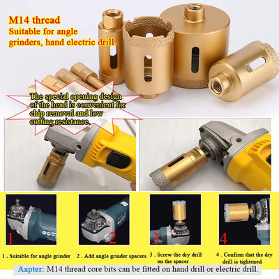 M14 Round Hole Tile Core Drill Bit Vakum Brazed