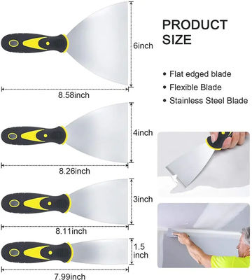 4 Paket Multi Putty Knife Scrapers Set Spackle Knife Premium Stainless Steel Paint Scraper Blade