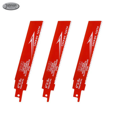 6 inci Bi-Metal OEM Reciprocating Saw Blade Industrial untuk Metal Cast Iron Alloy Steel Sawzall Blade Carbide