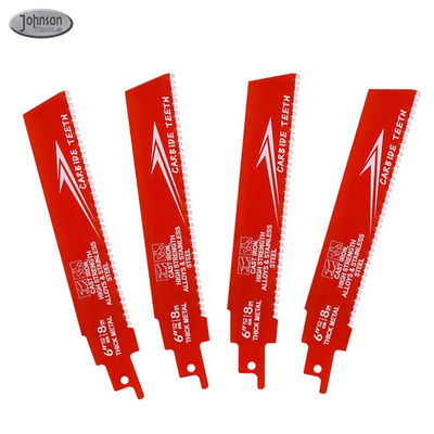 6 inci Bi-Metal OEM Reciprocating Saw Blade Industrial untuk Metal Cast Iron Alloy Steel Sawzall Blade Carbide