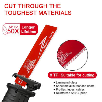 6 inci Bi-Metal OEM Reciprocating Saw Blade Industrial untuk Metal Cast Iron Alloy Steel Sawzall Blade Carbide