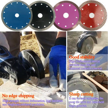 Efisiensi Tinggi 110-230mm Berlian Melihat Pisau Sintered Hot Pressed Turbo Stone Cutting