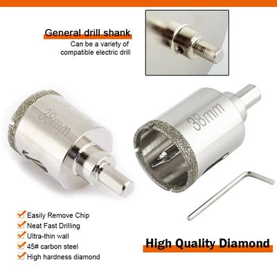 Tile Hollow Cutters 80mm Diamond Core Drill Bits Untuk Kaca