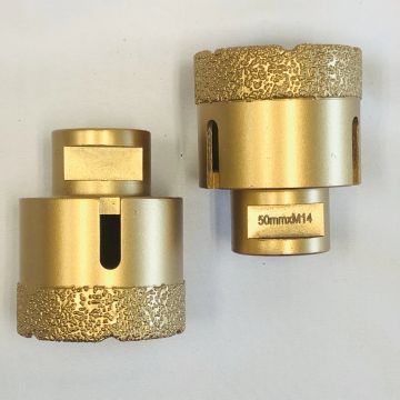 4 pcs M14 50mm Vakum Brazed Alat Berlian Bor Bit Minimal Chipping