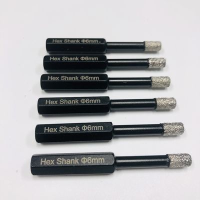 Tile Hole Saw 6mm Hex Shank Diamond Core Drill Bits Untuk Porselen