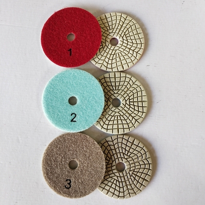 Ketajaman Tinggi 3 Langkah Basah Diamond Polishing Pads 4 ''Untuk Granit Dan Marmer
