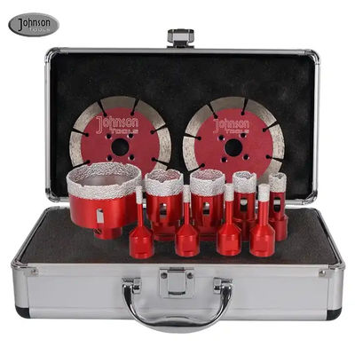 Vacuum Brazed Coring Boring Hole Saw Set Diamond Crown Core Drill Bit Untuk Keramik Tiles Marmer Granit Porselen