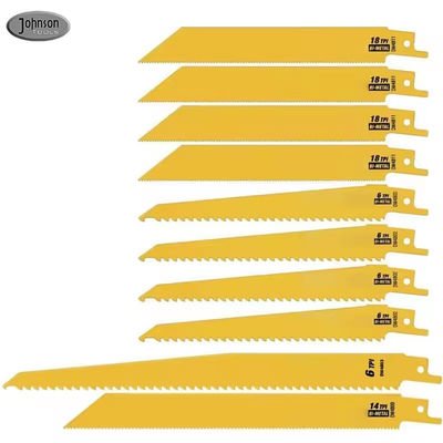 10 Piece Berbagai Ukuran Bi-Metal Reciprocating Saw Blades Kombinasi Set Untuk Pemotongan Kayu Dan Logam