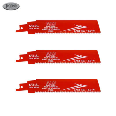 6 inci Bi-Metal OEM Reciprocating Saw Blade Industrial untuk Metal Cast Iron Alloy Steel Sawzall Blade Carbide