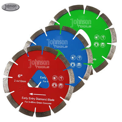 Soff Potong Laser Welded 6 Inch Diamond Saw Blades Untuk Pemotongan Beton Hijau