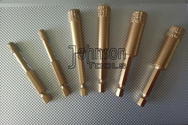 5mm - 35mm Vacuum Brazed Diamond Core Drill Bits Hex Rilis cepat Shank