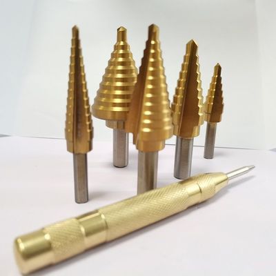MultiStep Titanium Dilapisi HSS4241 6Pcs Hex Shaft HSS Mata Bor Tahan Karat