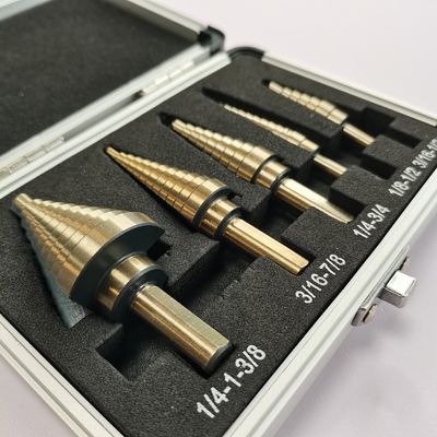 5 pcs HSS Titanium Langkah Cone Taper Segitiga Shank Bor Bit