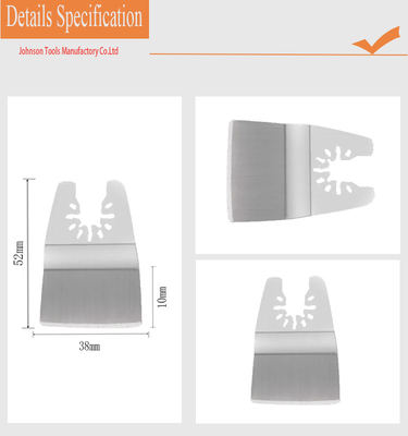38 * 10mm Berosilasi Multitool Stainless Steel Scraper Blade Untuk Penghapusan Nat Cat