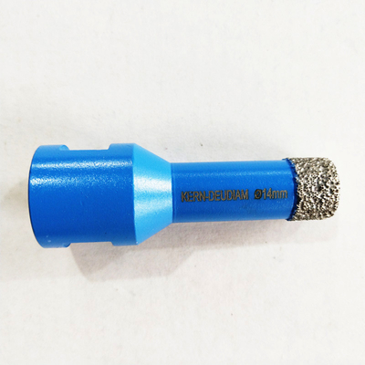14mm M14 Vacuum Brazed Diamond Core Bits Untuk Ubin Dengan Lengan Plastik