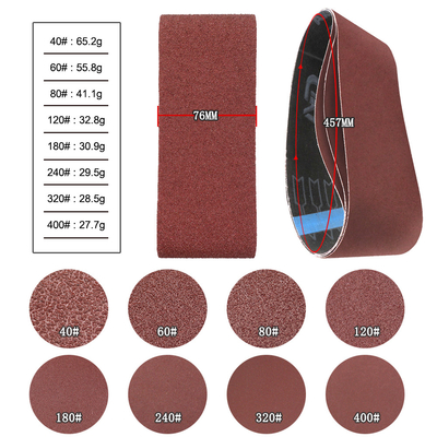 Kain Abrasive Aluminium Oxide Abrasive Fleksibel Tahan Lama Untuk Belt Sanders